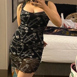 VINTAGE RARE LIP SERVICE SAFETY PIN DRESS